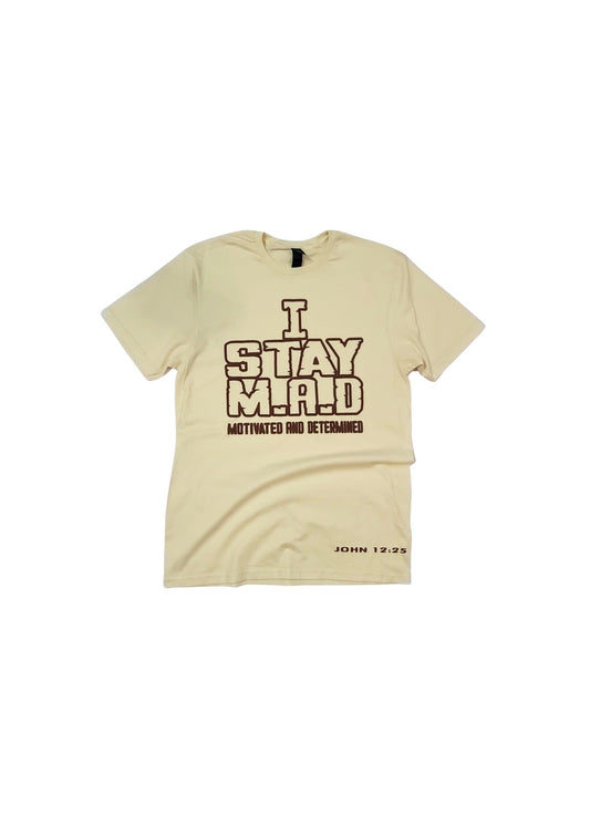 I Stay M.A.D. Puff Tee Natural